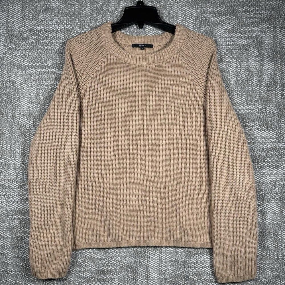 Quince Fisherman Crew Neck Knit Sweater Size L